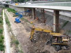 Abriss und Neubau der Spandauer-Damm-Brücke - Bauarbeiten