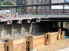 <span>Abriss und Neubau der Spandauer-Damm-Brücke - Abriss des nördlichen Teils der Brücke</span>