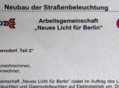 Umrüstung von Gasleuchten auf LED - Aushänge der „Arbeitsgemeinschaft 'Neues Licht für Berlin'“