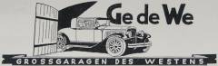 „Großgaragen des Westens“ (GeDeWe) - Schriftzug auf Firmenunterlagen von ca. 1929